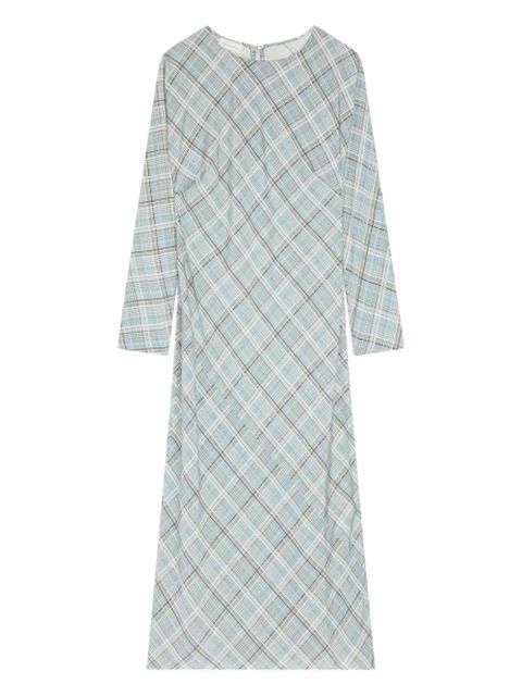 DRIES VAN NOTEN plaid midi dress - Green - zdjęcie produktu nr 1