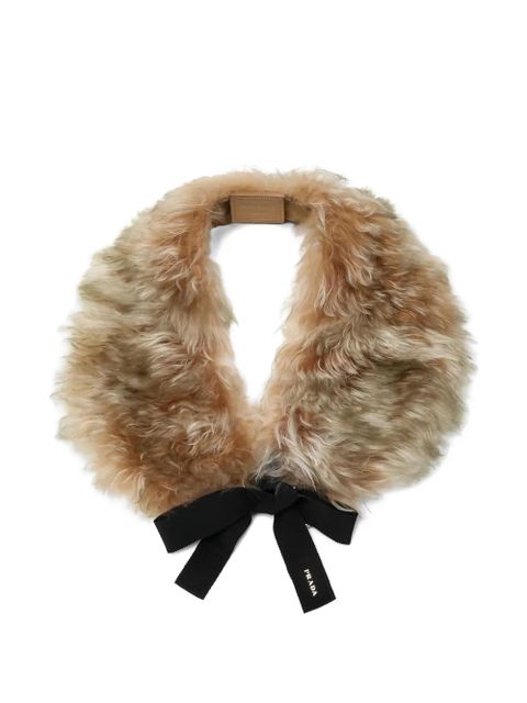 Prada lamb-fur scarf - Neutrals