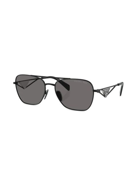 Prada Eyewear triangle-logo pilot sunglasses - Black - zdjęcie produktu nr 2