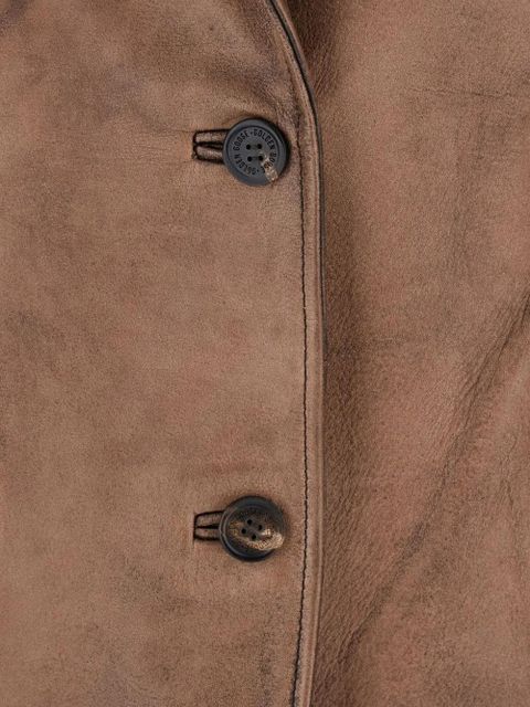 Golden Goose single-breasted leather jacket - Brown