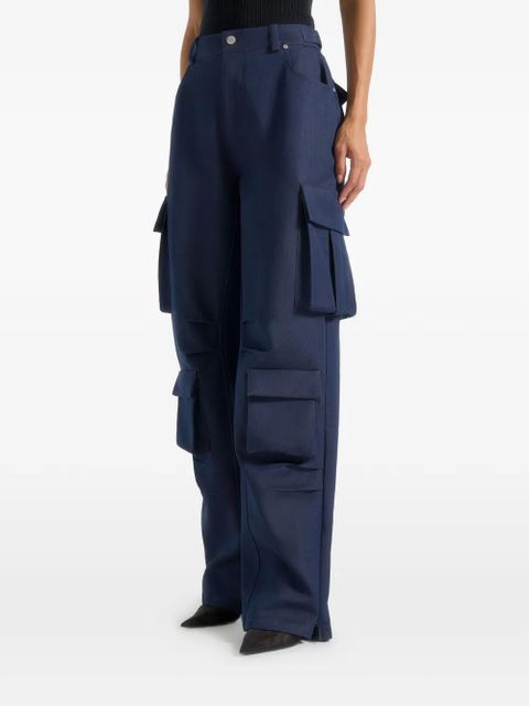 Manière De Voir Emilie high-waisted blue cargo pants