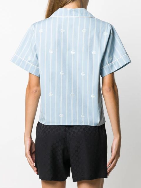 Gucci striped short-sleeve shirt - Blue