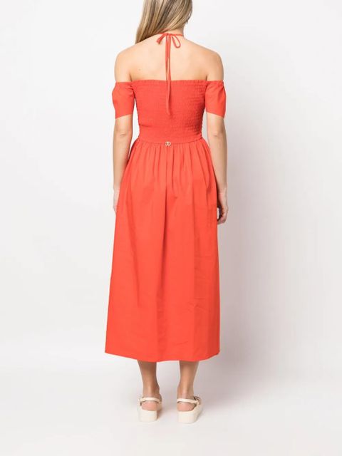 TWINSET off-shoulder halterneck dress - Orange