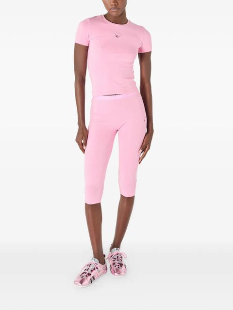 Marine Serre pearl logo jersey capri shorts - Pink - zdjęcie produktu nr 2