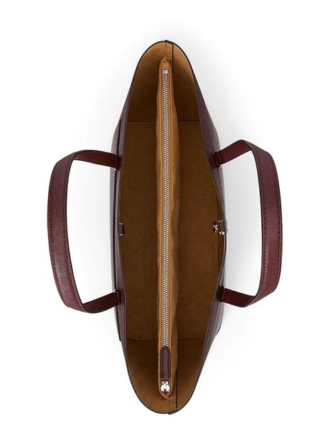 Lauren Ralph Lauren torebka skórzana kolor bordowy 431911655