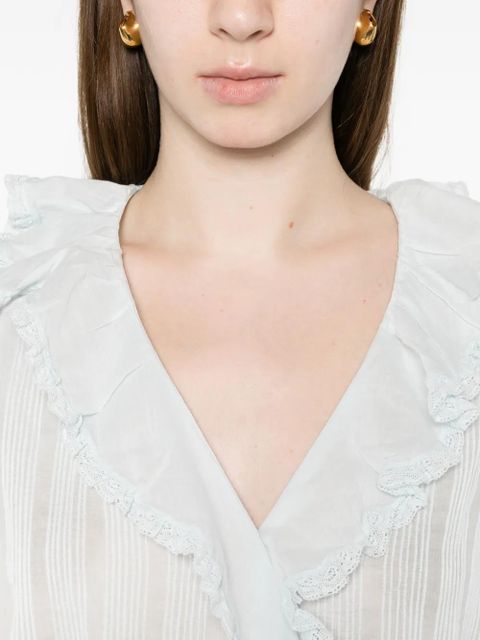 DÔEN Henri ruffled blouse - Blue