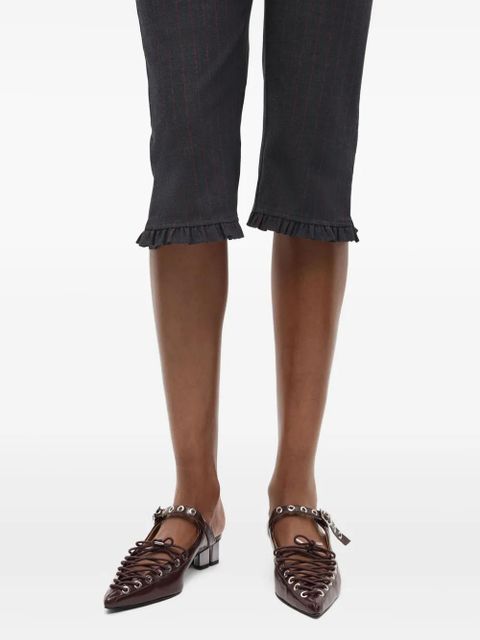 GANNI eyelet-detail mules - Brown