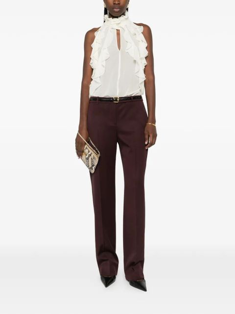 Alexander McQueen ruffled sleeveless blouse - Neutrals - zdjęcie produktu nr 2