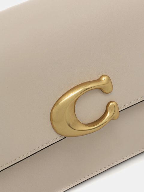 Coach torebka skórzana kolor beżowy CAM17