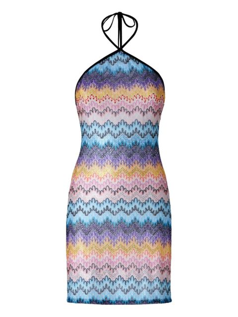 Missoni zigzag-pattern mini dress - Blue - zdjęcie produktu nr 1