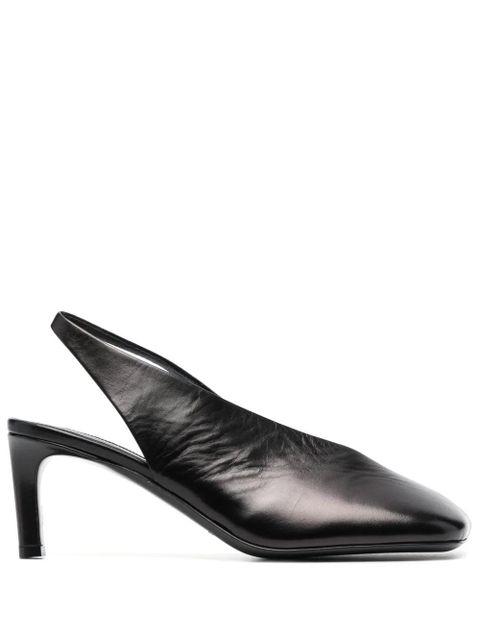 Jil Sander 75mm square-toe leather pumps - Black - zdjęcie produktu nr 1