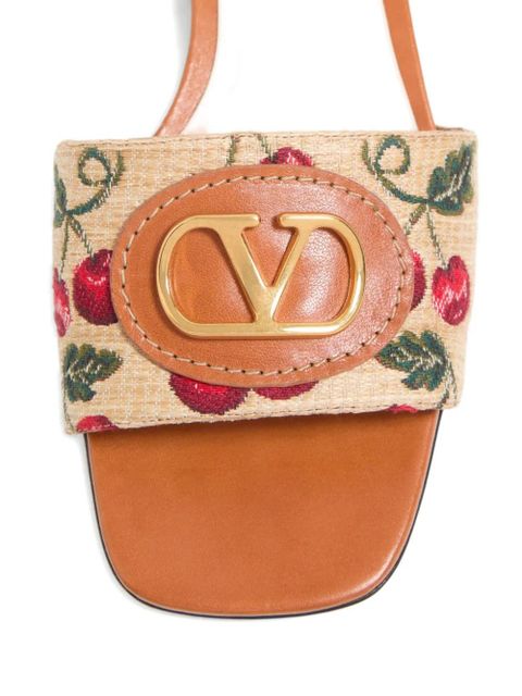 Valentino Garavani 20mm VLogo Signature Cherryfic-motif sandals - Neutrals