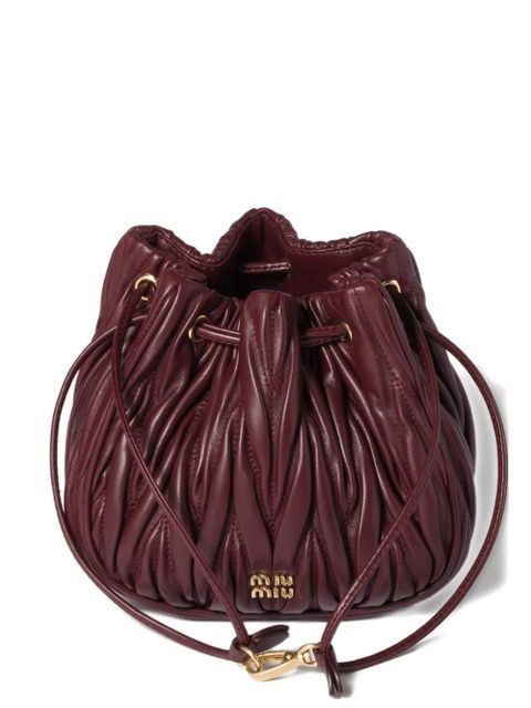 Miu Miu matelassé drawstring clutch bag - Red