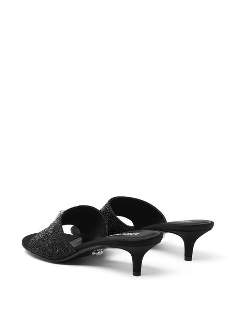 Versace 45mm Alia Medusa embellished mules - Black