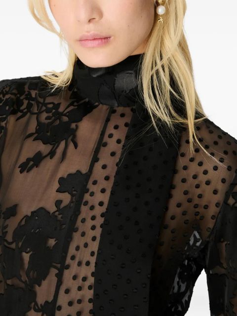 Marine Serre floral-print tie-neck maxi dress - Black