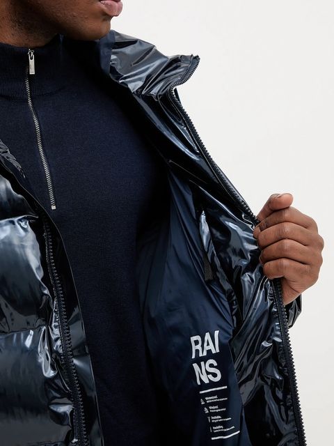 Rains kurtka 15130 Alta Longer Puffer Jacket kolor granatowy zimowa 15130