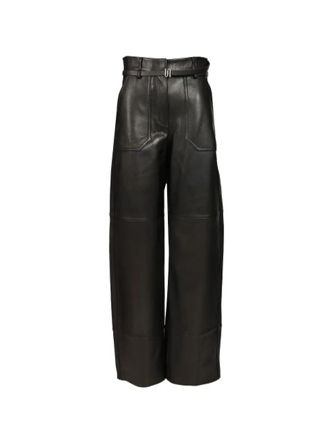 Sportmax belted leather trousers - Black - zdjęcie produktu nr 1