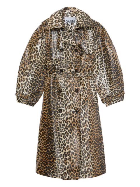 GANNI belted leopard coat - Brown - zdjęcie produktu nr 1