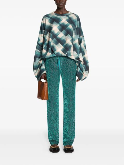 DRIES VAN NOTEN elasticated polka-dot trousers - Blue - zdjęcie produktu nr 2