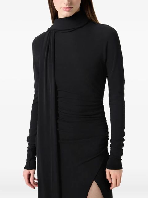 Blumarine high-neck draped midi dress - Red