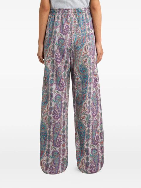 ETRO foliage-motif cotton track pants - Neutrals