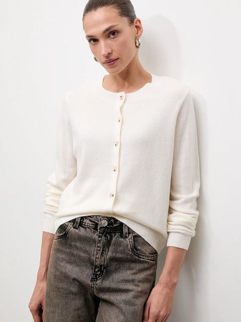 Answear.LAB kardigan z wełny merino damski kolor beżowy lekki - zdjęcie produktu nr 1