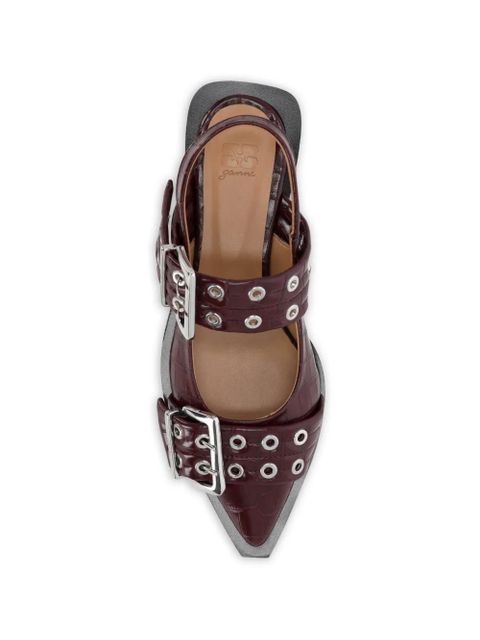 GANNI Buckle ballet flats - Purple