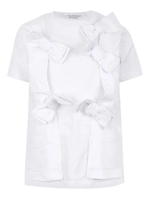 Comme Des Garçons bow-detailed cotton T-shirt - White - zdjęcie produktu nr 1