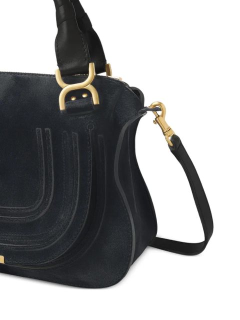 Chloé Marcie whipstitch-trim shoulder bag - Blue