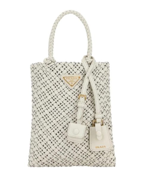 Prada triangle-logo tote bag - White - zdjęcie produktu nr 1