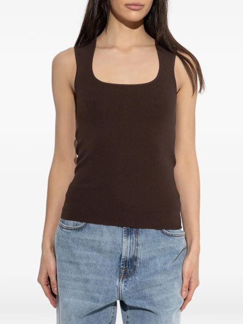 Róhe Braun square-neck top - Brown