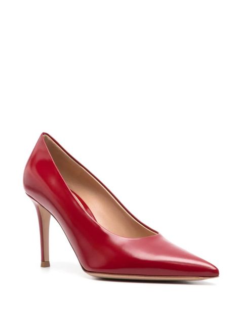 Gianvito Rossi 85mm leather pumps - Red - zdjęcie produktu nr 2