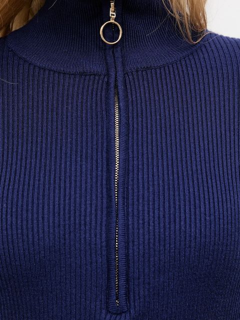 Answear.LAB sukienka z kaszmirem kolor granatowy midi dopasowana