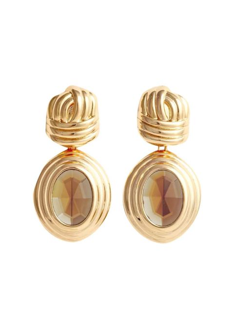 Self-Portrait knot-detail drop earrings - Gold