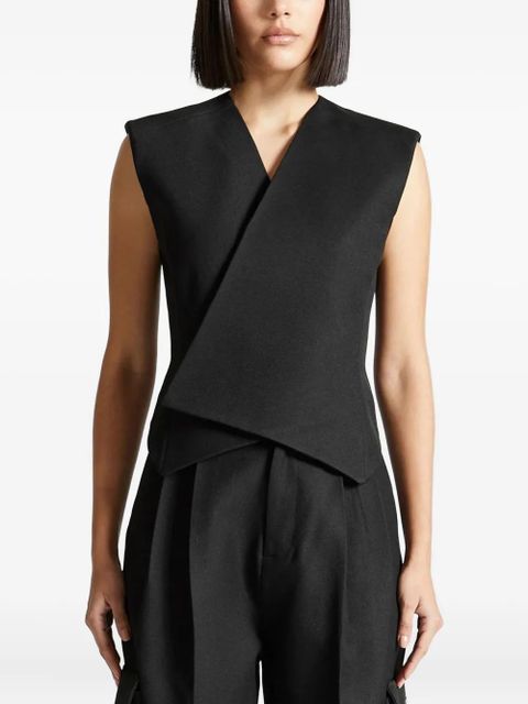 Manière De Voir Laurence wrap-front waistcoat - Black