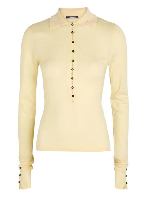 Jacquemus fine-knit polo top - Neutrals - zdjęcie produktu nr 1
