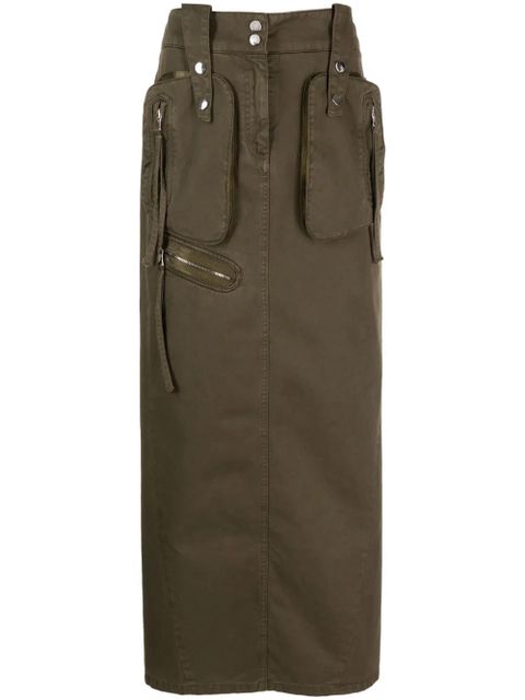 Blumarine mid-rise cotton maxi skirt - Green - zdjęcie produktu nr 1