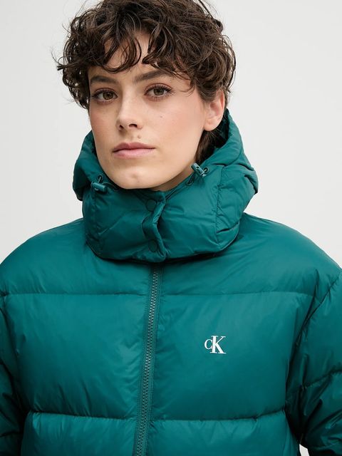Calvin Klein Jeans kurtka puchowa kolor turkusowy zimowa oversize LV047D501G - zdjęcie produktu nr 2