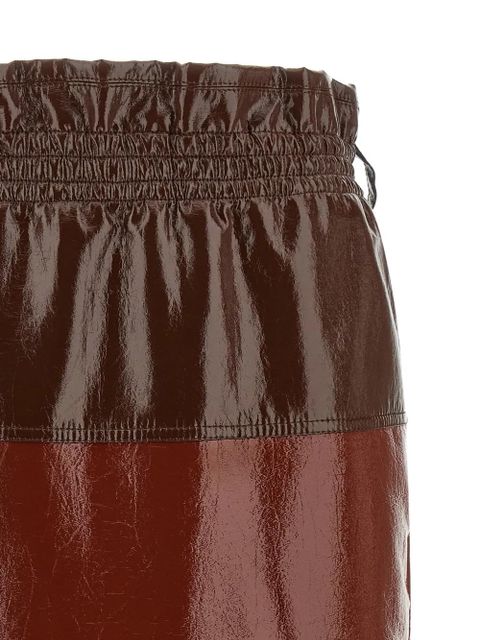 Saint Laurent colourblock paper-bag skirt - Brown