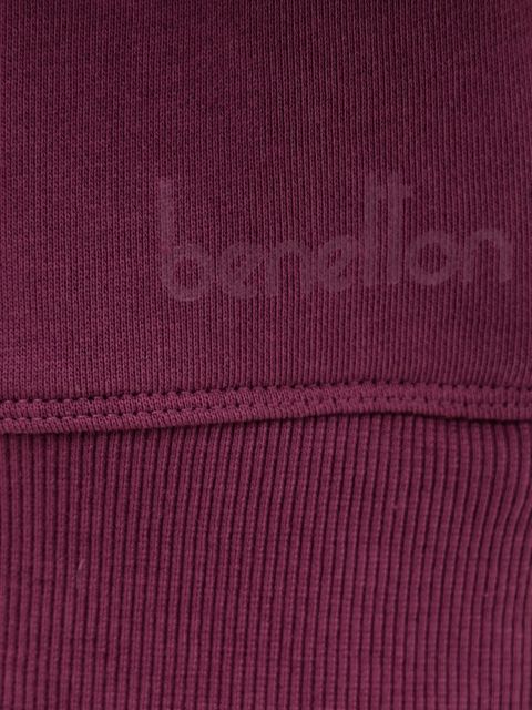 United Colors of Benetton bluza bawełniana damska kolor bordowy z nadrukiem 3UNID109A