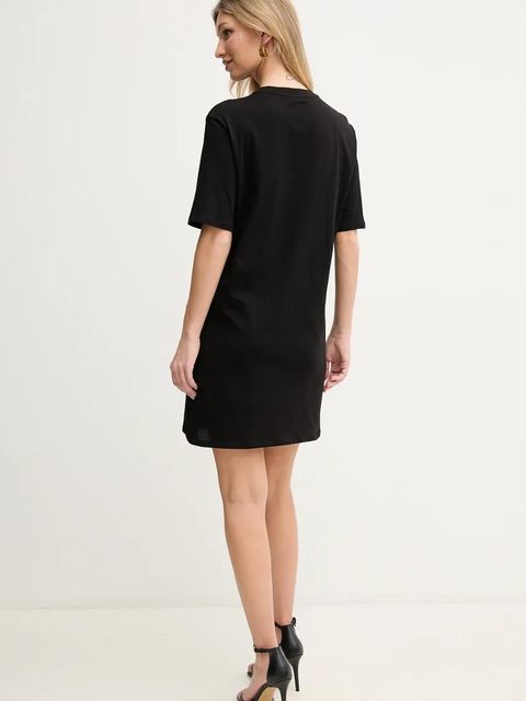 Armani Exchange sukienka bawełniana kolor czarny mini prosta XW000825 AF10356