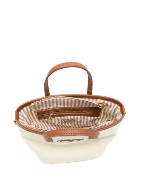 MC2 Saint Barth mini logo-embroidered tote bag - Neutrals