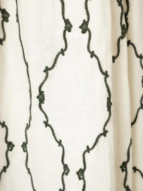 Agua By Agua Bendita Marea Calado embroidered-design palazzo trousers - White