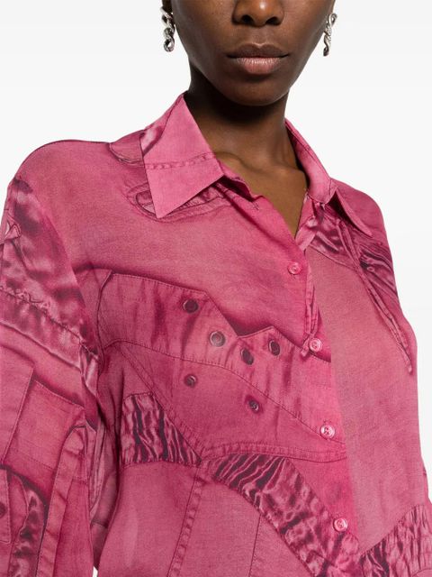 Blumarine all-over graphic-print shirt - Pink