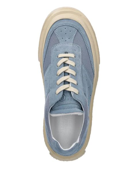 MM6 Maison Margiela mesh-panel suede sneakers - Blue