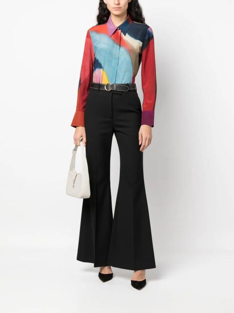 Chloé abstract-print silk shirt - Blue