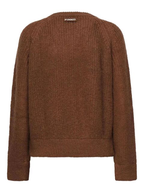 PINKO crew-neck long-sleeve sweater - Brown