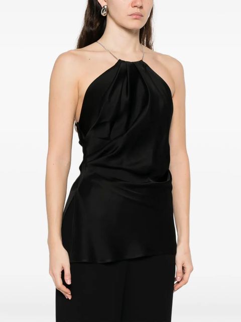 Victoria Beckham halterneck sleeveless blouse - Black