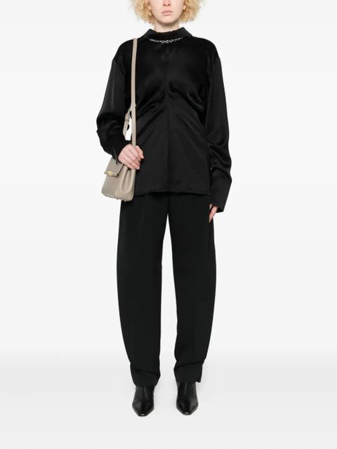 TOTEME Slouch zip-front draped blouse - Black