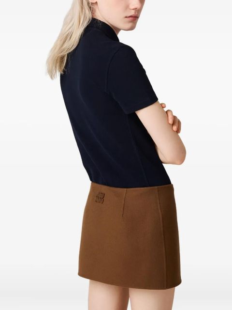 Miu Miu wrap-effect mini skirt - Brown